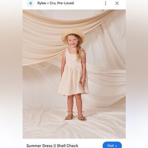 Rylee + Cru Shell Check Summer Dress size 4-5T